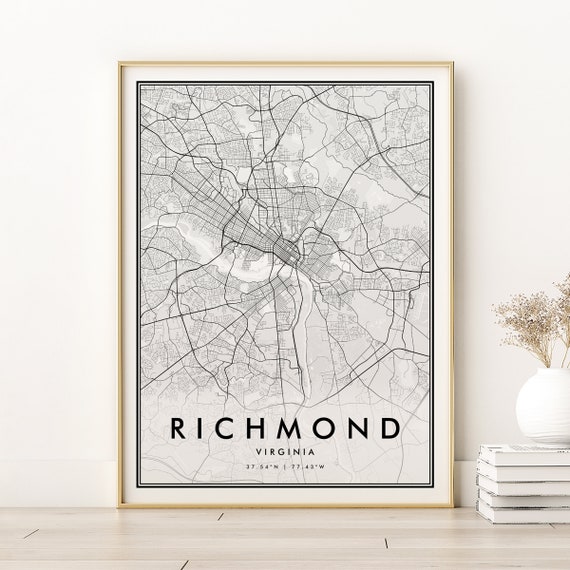 Richmond City Map Virginia Minimalist Art Print