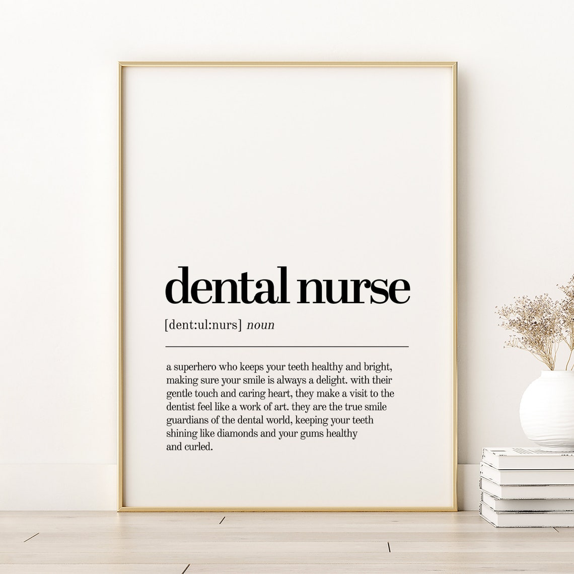 Dental Nurse Superhero Smile Dictionary Definition Appreciation Poster