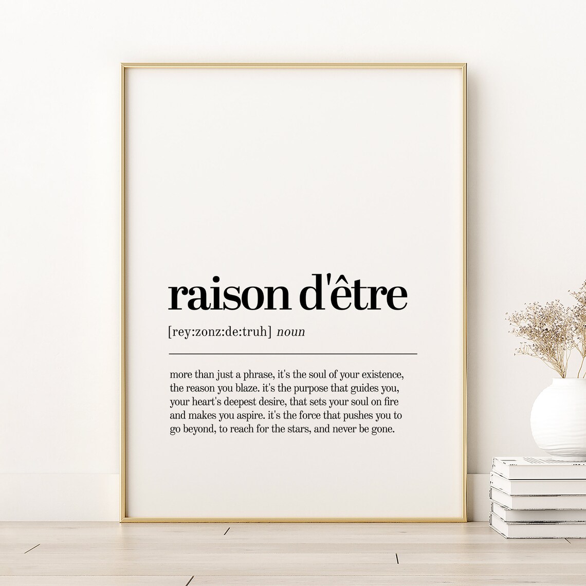 Raison D eatre Definition Art Print, Typography