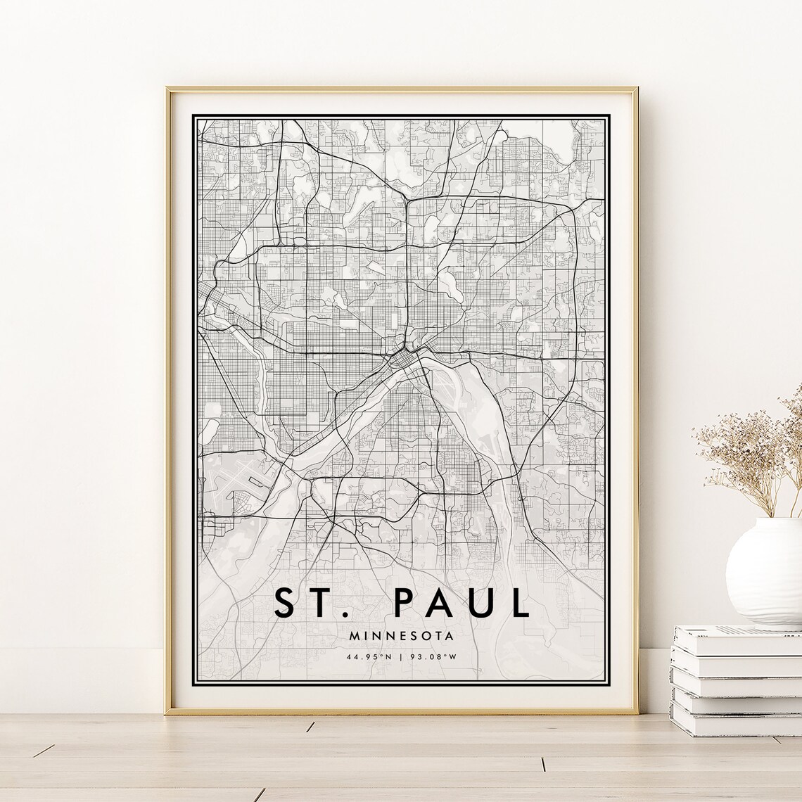 St Paul Map Print, Minnesota City Travel Poster