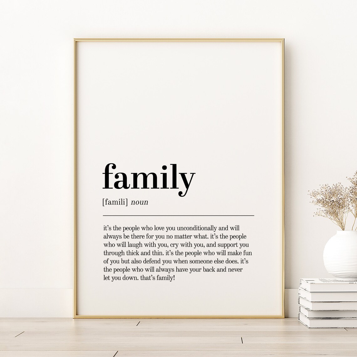 Family Definition Print, Minimalist Modern Poster