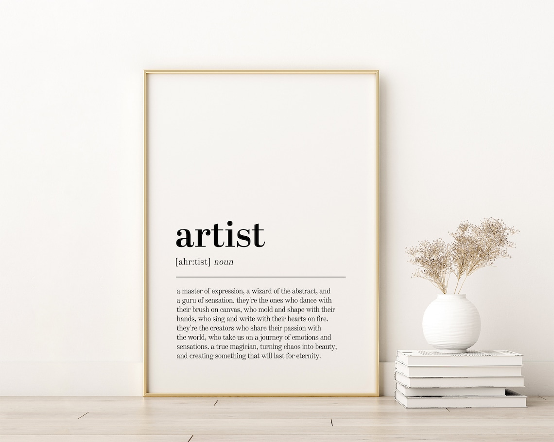Artist Definition Print, Minimalist Quote Poster