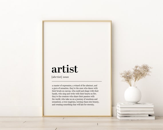 Artist Definition Print, Minimalist Quote Poster