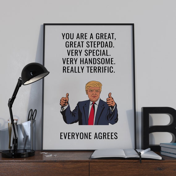 Fathers Day Gift For Step Dad Fathers Day Gift For Stepdad Fathers Day Gift From Daughter Funny Fathers Day Gift Funny Stepfather Print