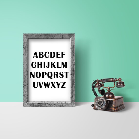 ABC Alphabet Letters Bold Black Kids Nursery Educational Poster