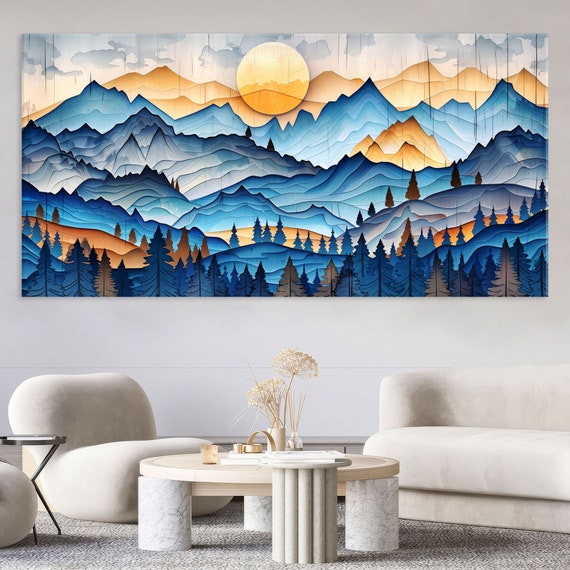Mountain Wall Art Wall Art Living Room Decor Abstract Wall Art Texture Print Extra Large Wall Art