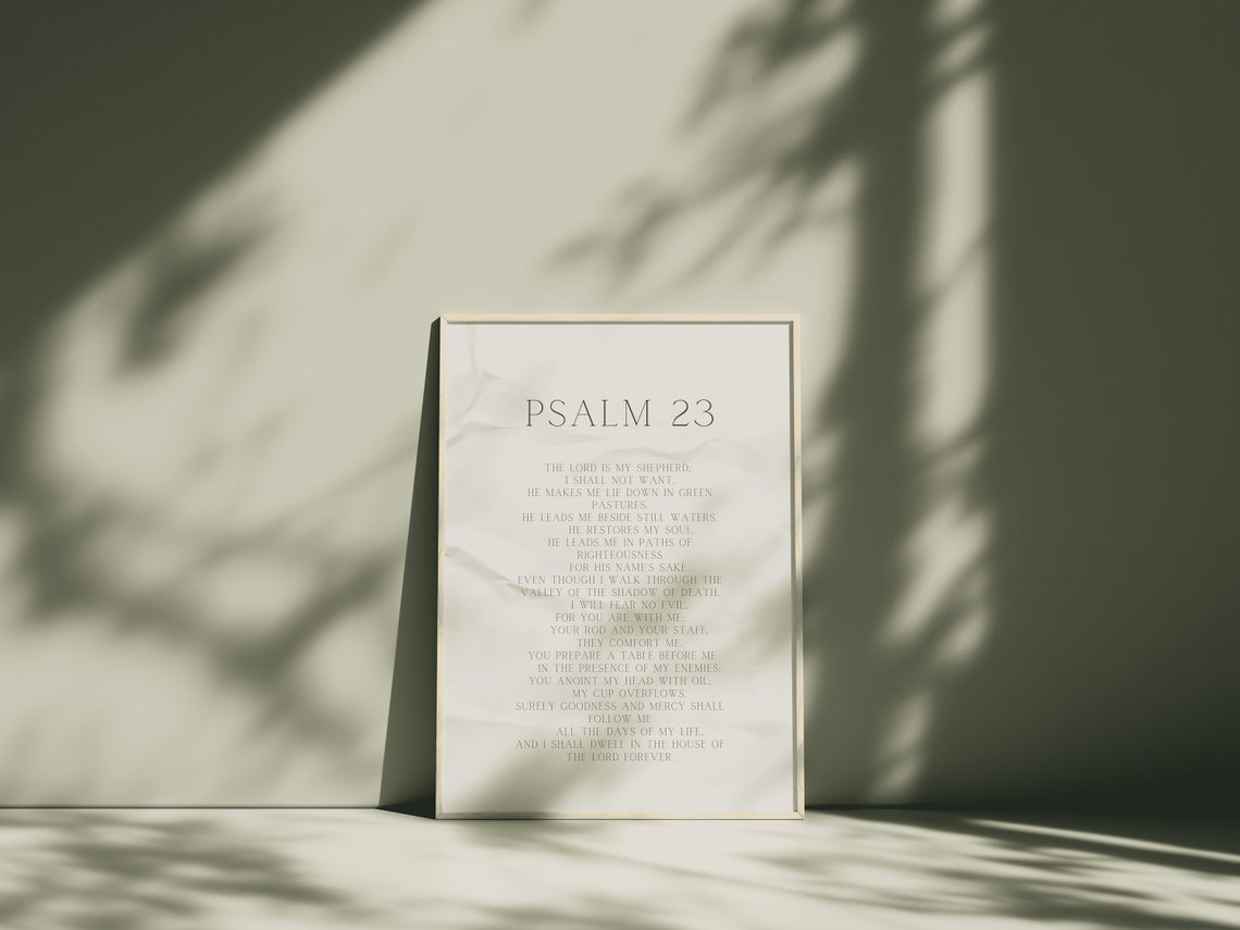 Psalm 23 Vintage Bible Verse Poster - Image 2