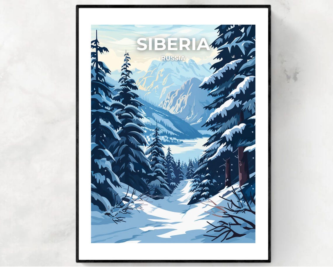 Siberia Travel Print Wall Art Siberia Russian City Print Siberia Travel Gift Siberia City Poster Travel Gift