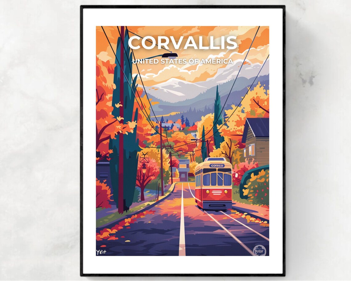 Corvallis Travel Print Wall Art Corvallis United States City Print Corvallis Travel Gift Corvallis City Poster