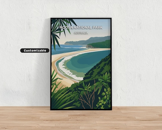 Noosa National Park Australia Aerial Bay Coastal View Poster Art