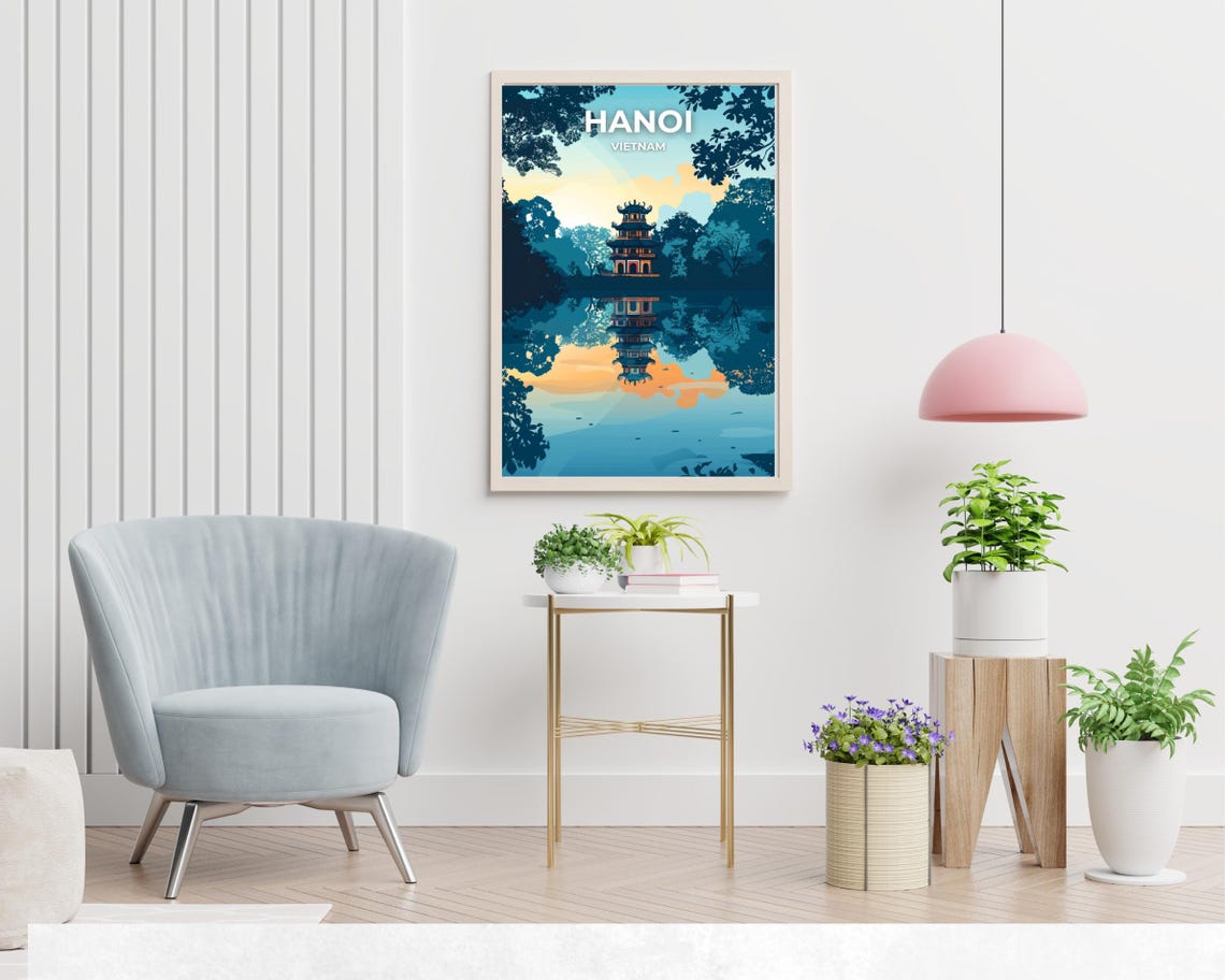 Hoan Kiem Lake Travel Print Wall Art Hanoi Vietnam City Print Hoan Kiem Lake Travel Gift Hoan Kiem Lake Poster - Image 2