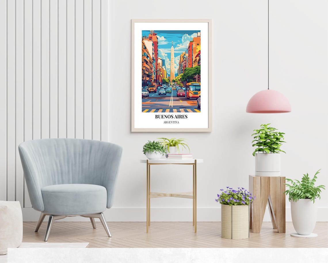 Buenos Aires Argentina Poster with the Obelisco on a Sunny Day - Image 2