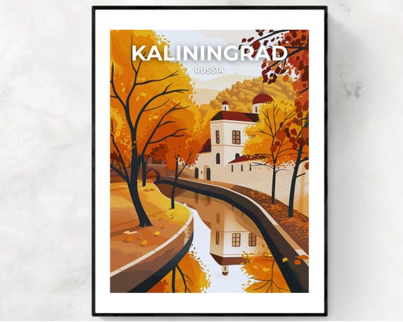 Kaliningrad Russia City Print Amber Museum Travel Gift Amber Museum Poster