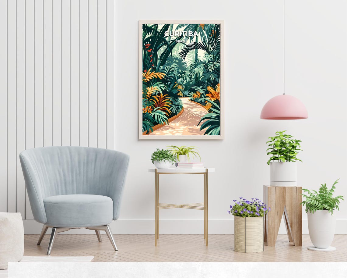 Botanical Garden Of Curitiba Travel Print Wall Art Curitiba Brazil City Print Botanical Garden Of Curitiba Travel Gift - Image 2