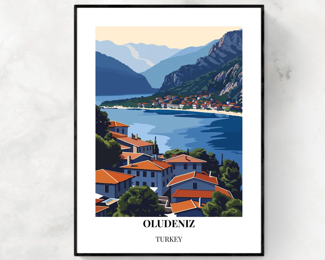 Oludeniz Turkey Blue Lagoon Hillside Village Overlook Poster