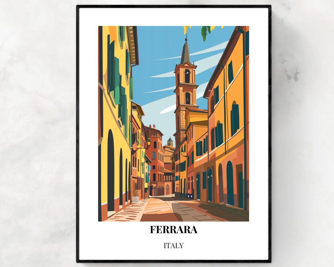 Ferrara Travel Print Wall Art Ferrara Italy City Print Ferrara Travel Gift Ferrara City Poster Travel Gift Wall Art