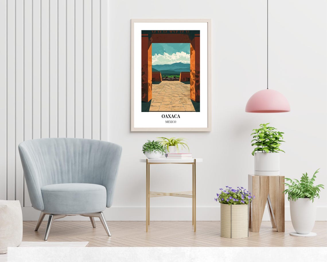Oaxaca Mexico Monte Alban Ancient Stone Archway Valley Poster - Image 2