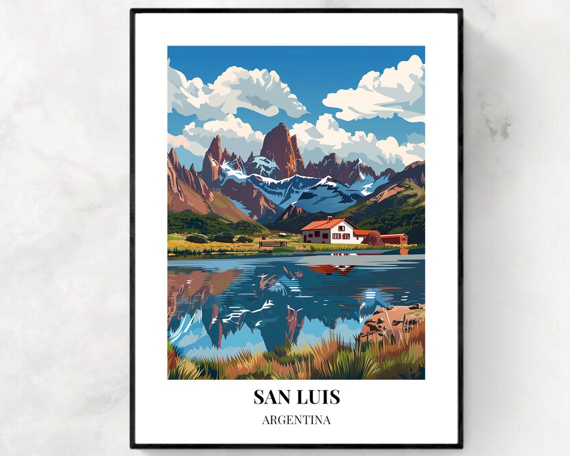 Potrero De Los Funes Travel Print Wall Art San Luis Argentina City Print Potrero De Los Funes Travel Gift Potrero De Los Funes Poster