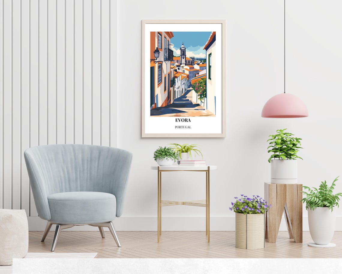 Temple Of Diana Travel Print Wall Art Vora Portugal City Print Temple Of Diana Travel Gift Temple Of Diana Poster - Image 2