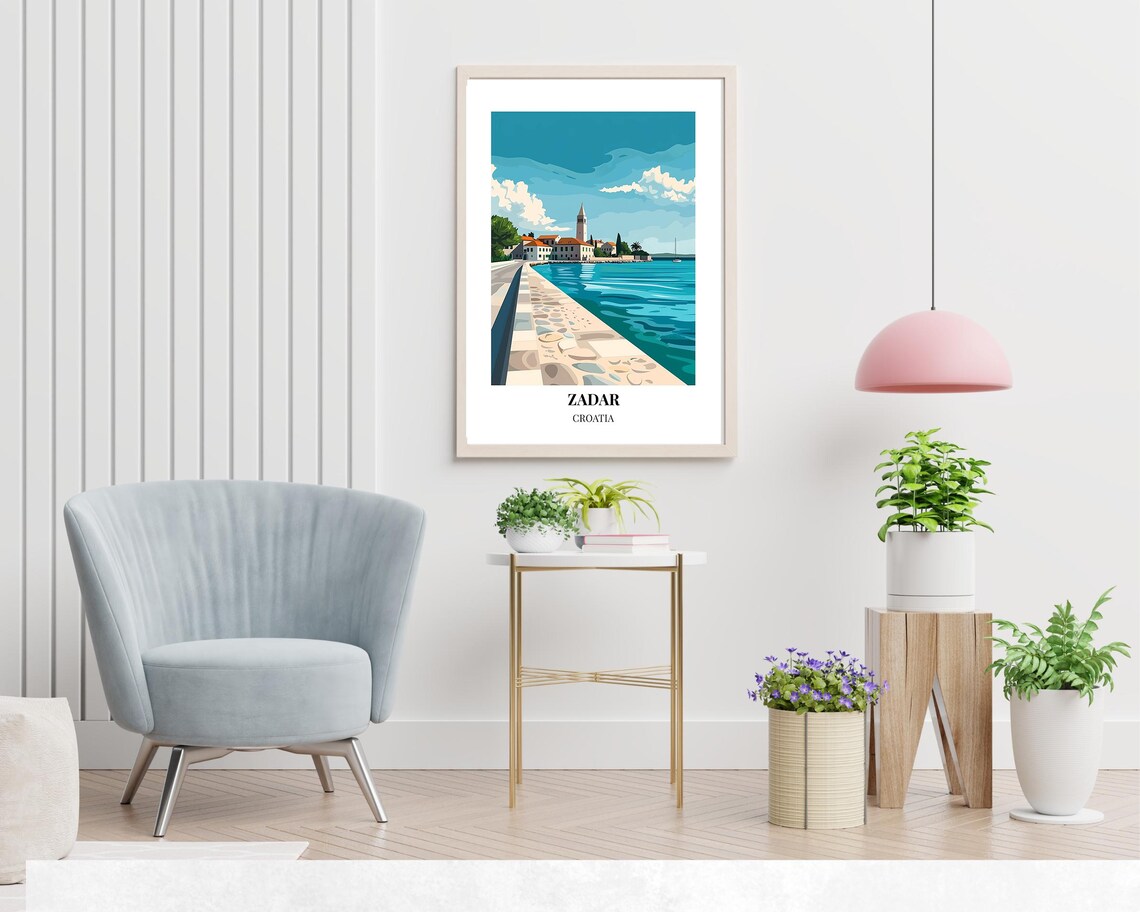Sea Organ Travel Poster, Zadar Croatia City Print - Image 2