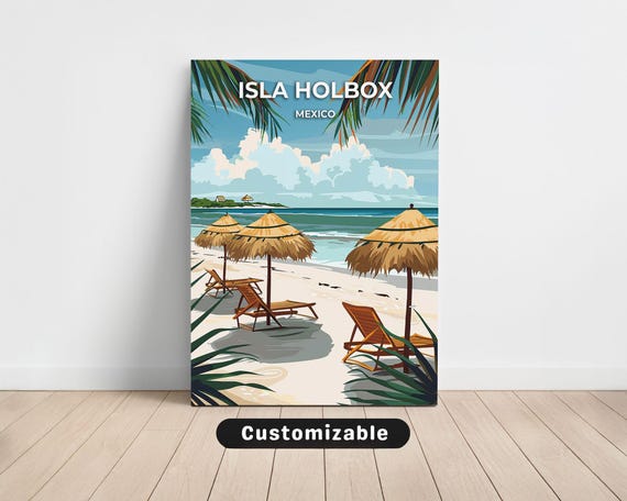 Isla Holbox Mexico Travel Canvas Poster Custom Wall Art