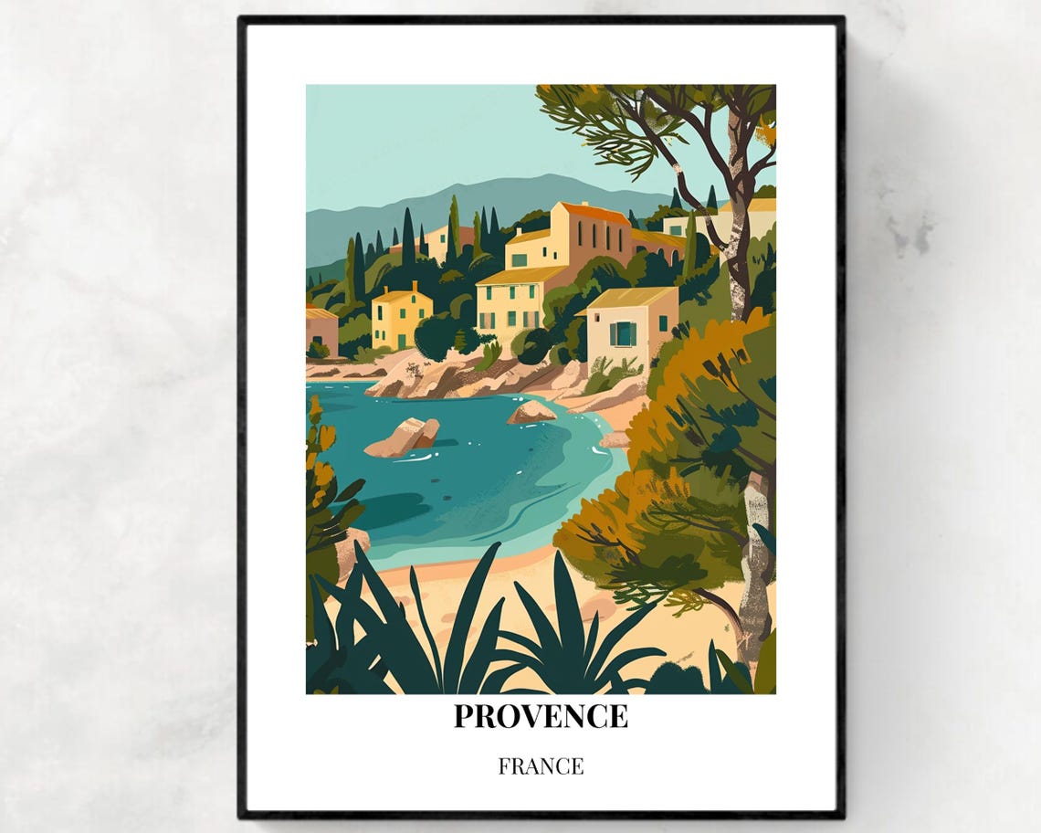 Provence France Travel Print Wall Art Provence France City Print Provence France Travel Gift Provence France Poster Travel Gift