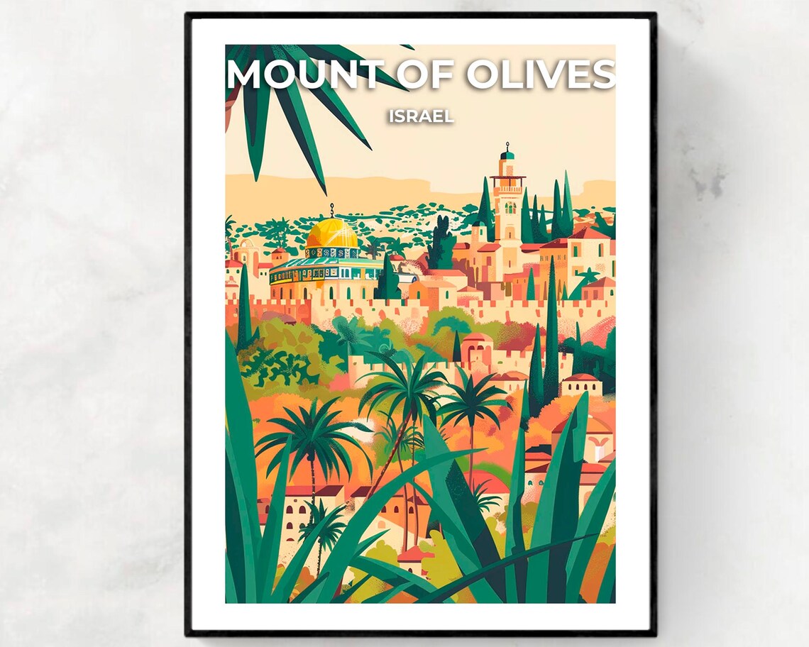 Mount Of Olives Jerusalem Old City Golden Dome Of The Rock Poster