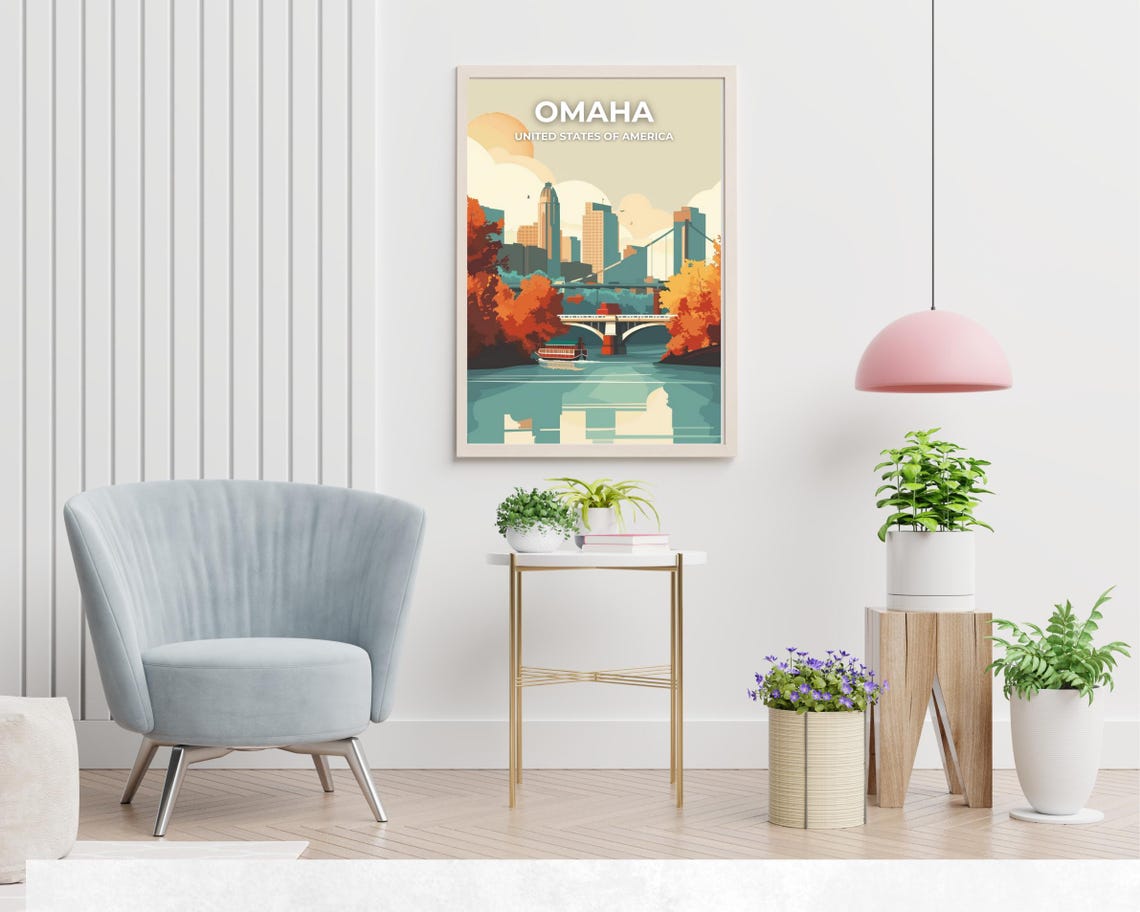 Omaha United States Travel Print Wall Art Omaha United States City Print Omaha United States Travel Gift Omaha United States Poster - Image 2
