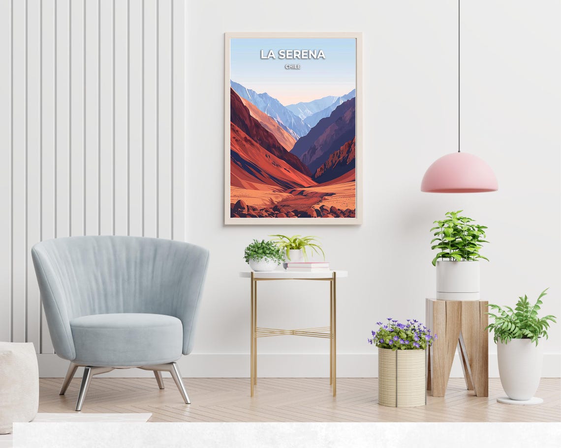 La Serena Chile Elqui Valley Golden Sunset Andes Mountains Poster - Image 2