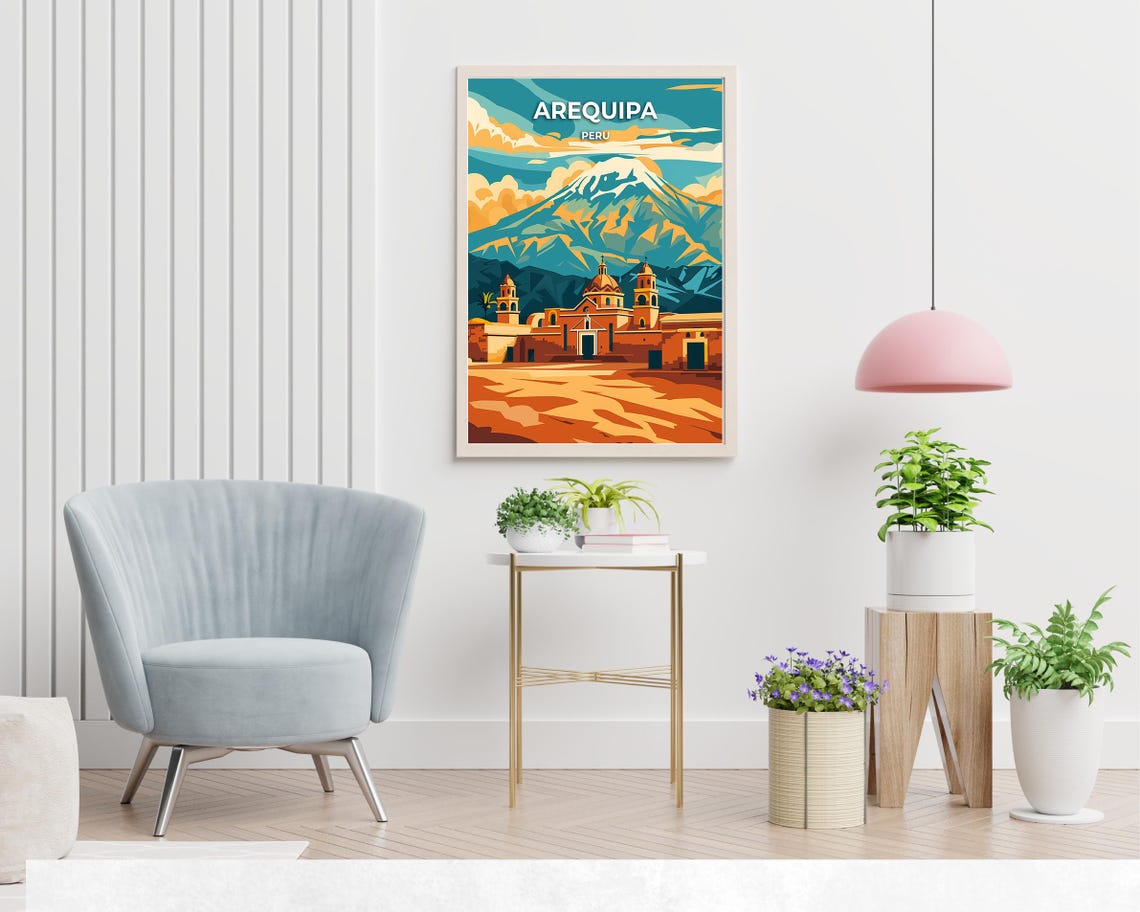 Santa Catalina Monastery In Arequipa With Snowcapped Volcano Poster - Image 2