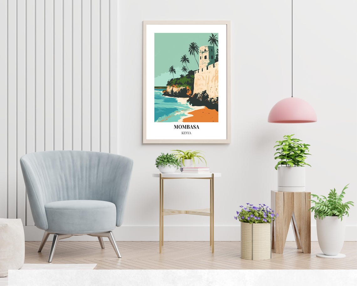 Fort Jesus Travel Print Wall Art Mombasa Kenya City Print Fort Jesus Travel Gift Fort Jesus Poster Travel Gift - Image 2