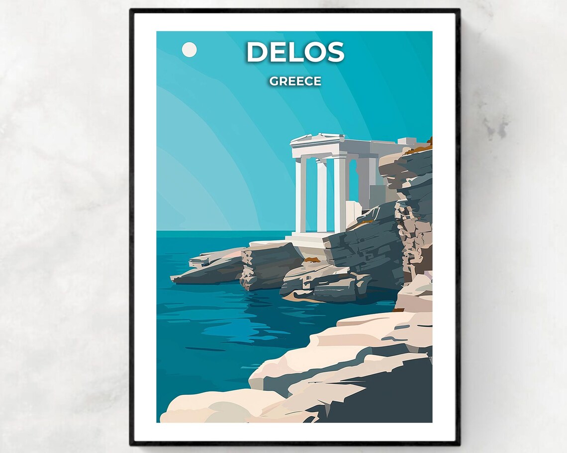 Archaeological Site Of Delos Travel Print Wall Art Delos Greece City Print Archaeological Site Of Delos Travel Gift