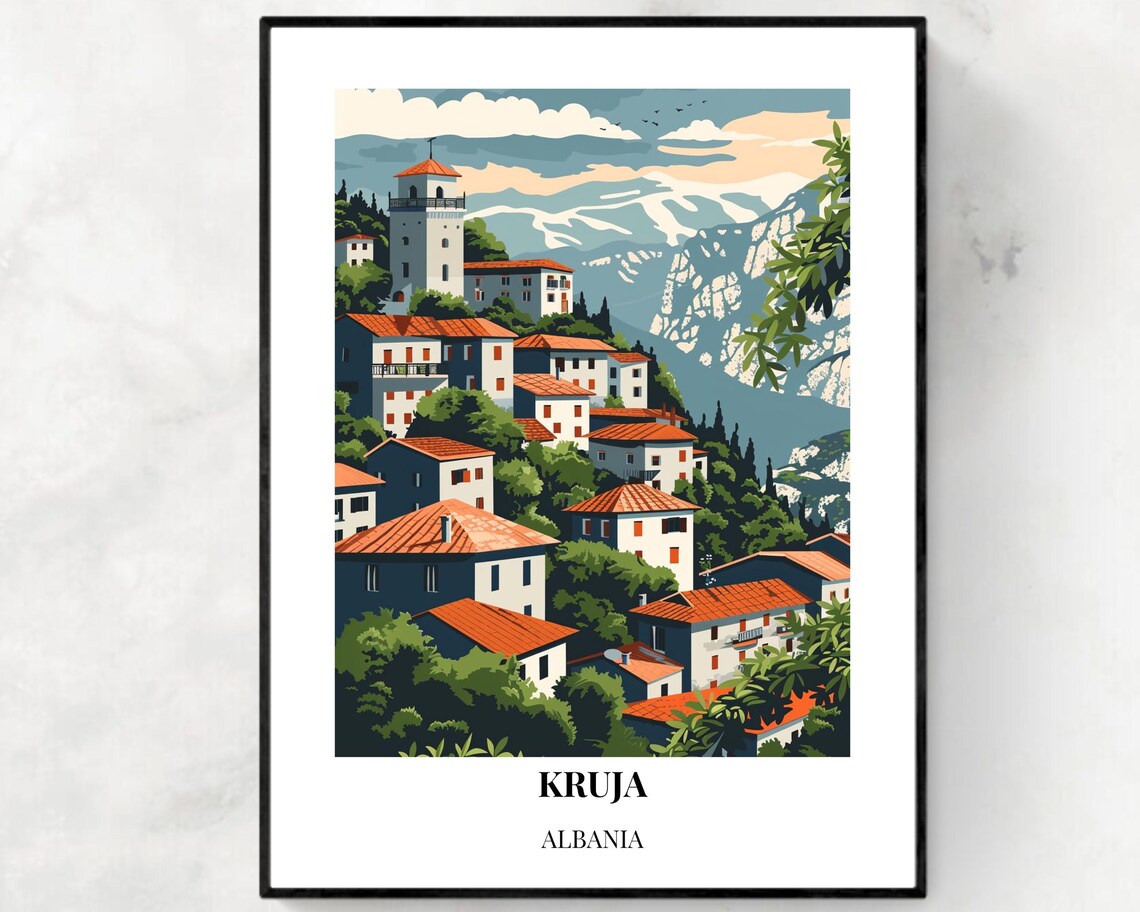 Kruja Albania Travel Wall Art Kruja Albania City Print Kruja Castle Travel Gift Kruja Castle Poster Travel Gift