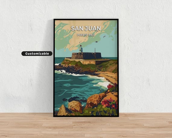 San Juan Puerto Rico Travel Poster Custom Wall Art