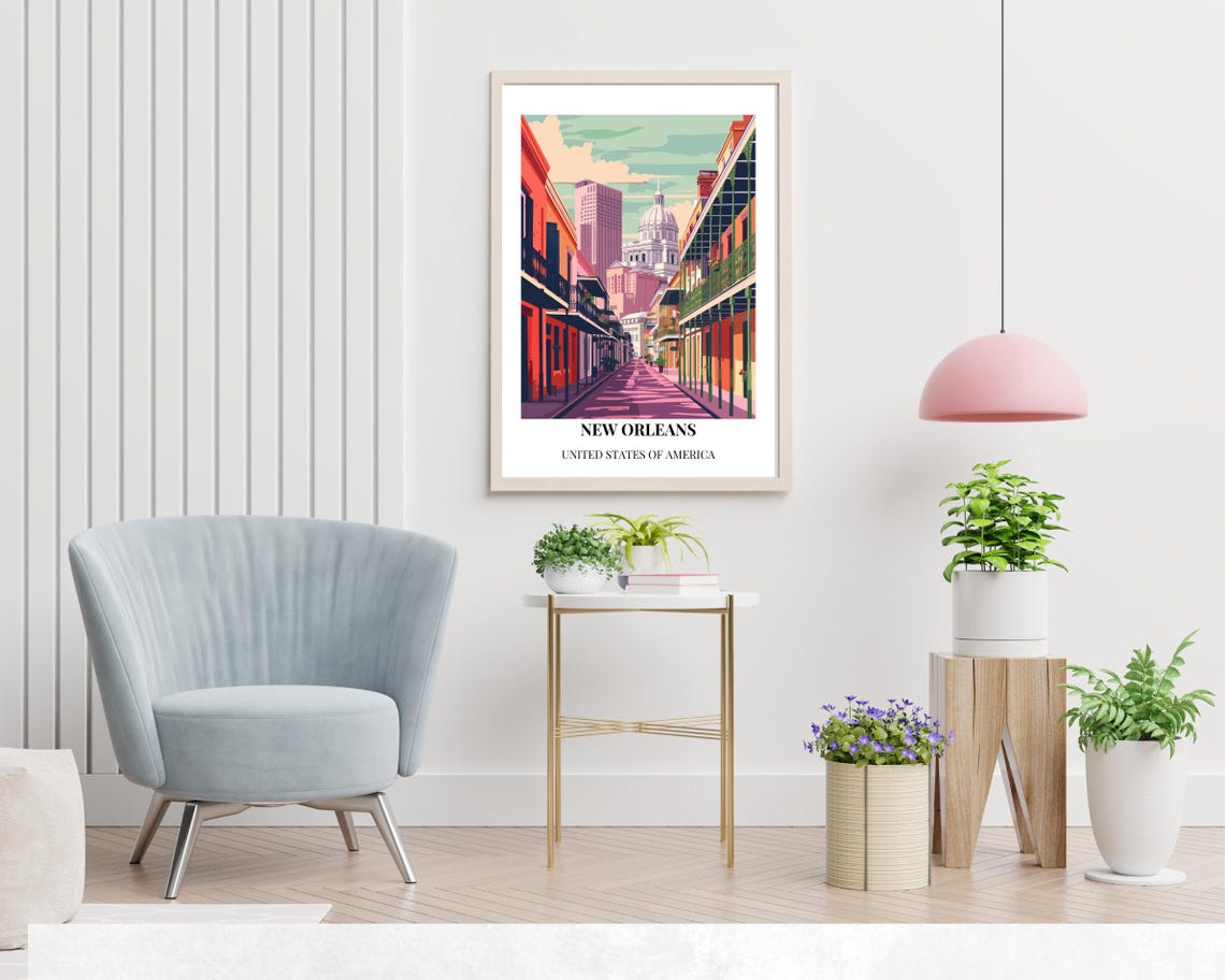 New Orleans United States Travel Print Wall Art New Orleans United States City Print New Orleans United States Travel Gift Wall Art - Image 2