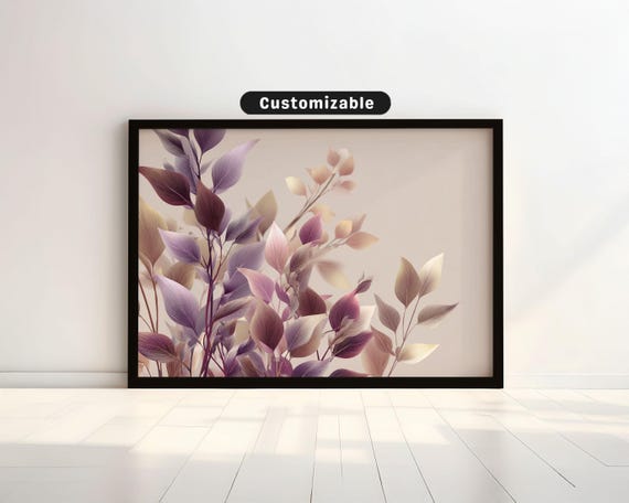 Softtoned Abstract Foliage On Clean Background Botanical Wall Art Neutral Minimal Print