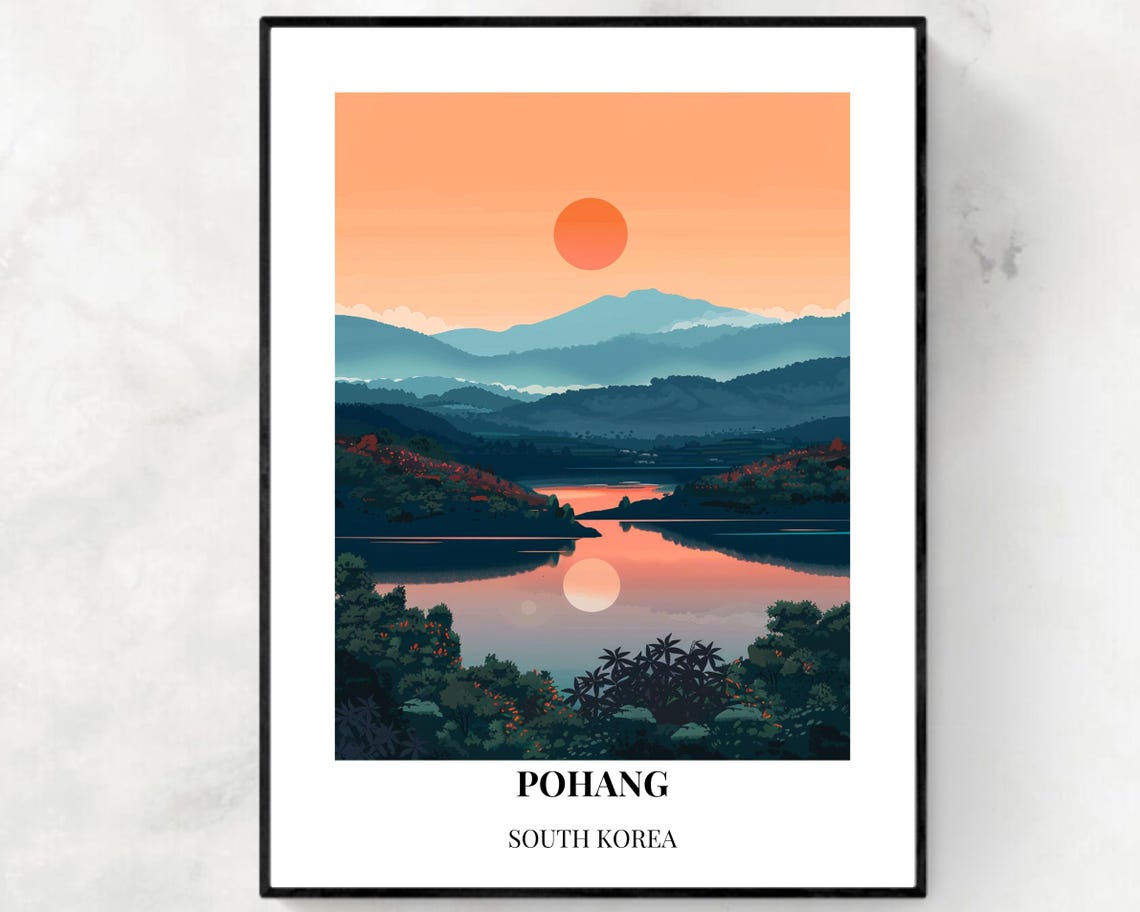 Homigot Sunrise Square Travel Print Wall Art Pohang South Korea City Print Homigot Sunrise Square Travel Gift