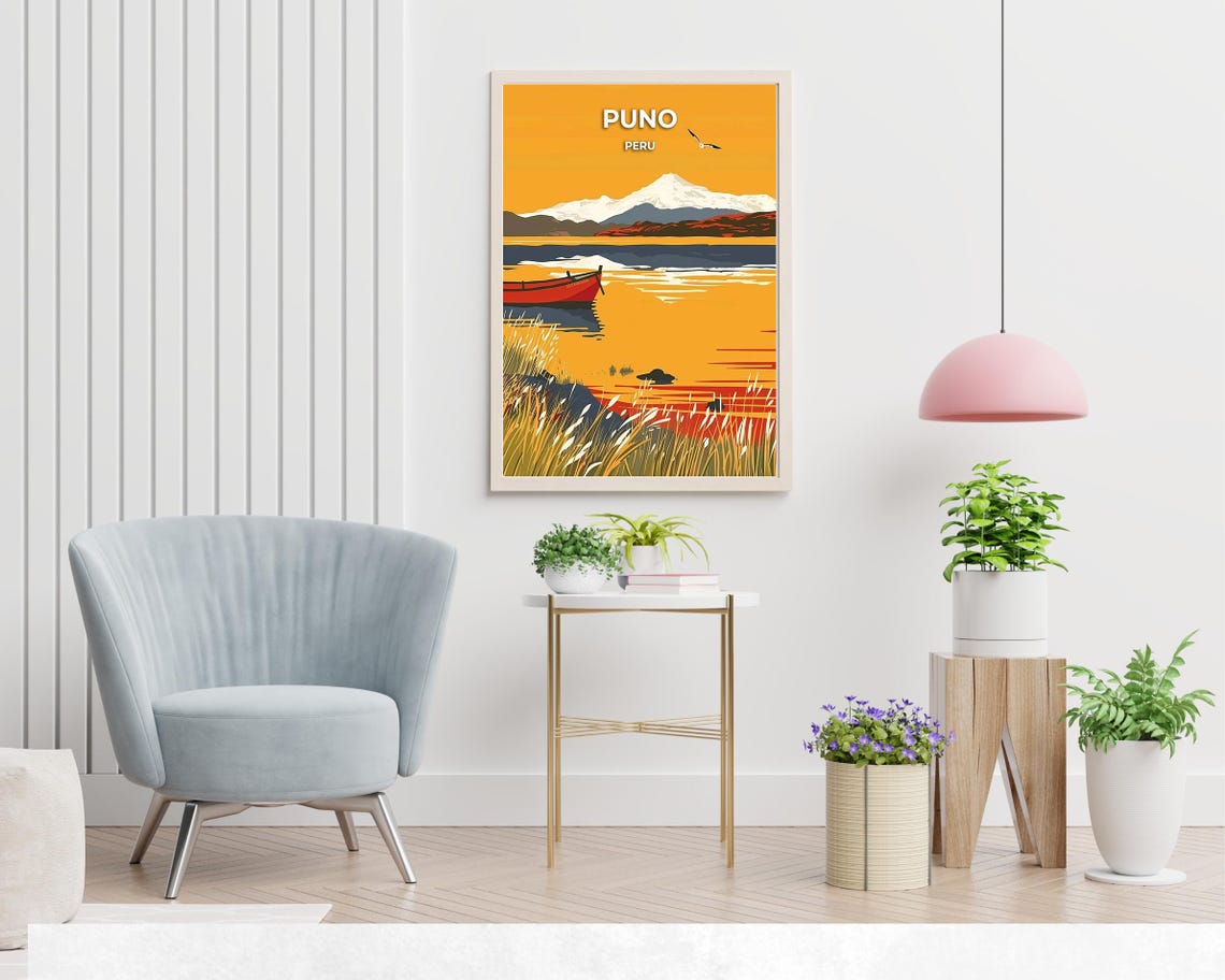 Lake Titicaca Travel Print Wall Art Puno Peru City Print Lake Titicaca Travel Gift Lake Titicaca Poster Travel Gift - Image 2