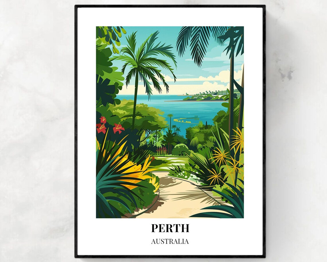 Kings Park And Botanic Garden Travel Print Wall Art Perth Australia City Print Kings Park And Botanic Garden Travel Gift Travel Gift