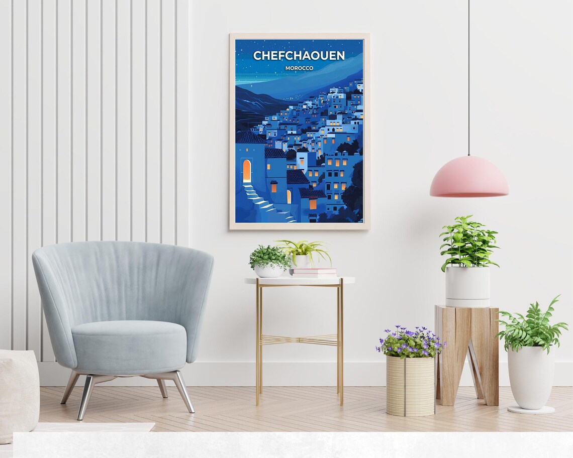 Chefchaouen Morocco Travel Wall Art Poster Print - Image 2