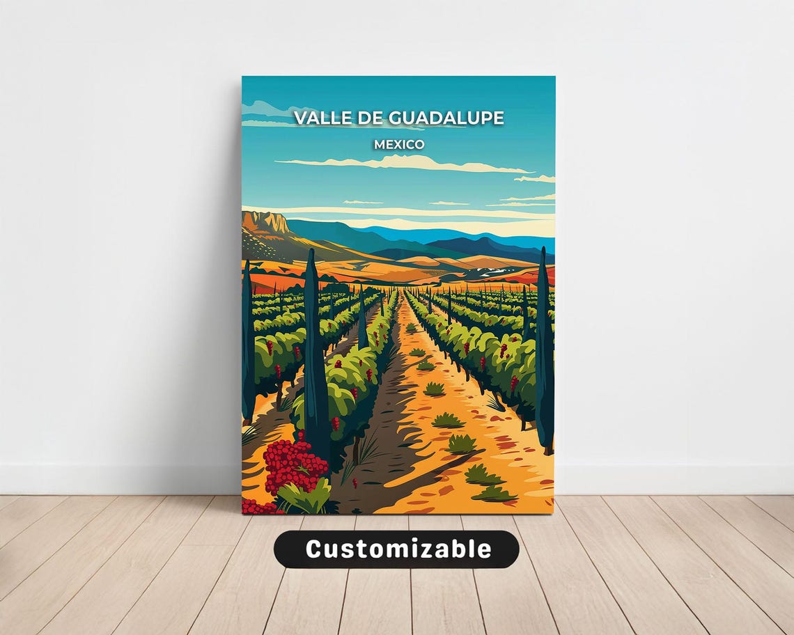 Valle De Guadalupe Mexico Travel Canvas Poster Custom Wall Art