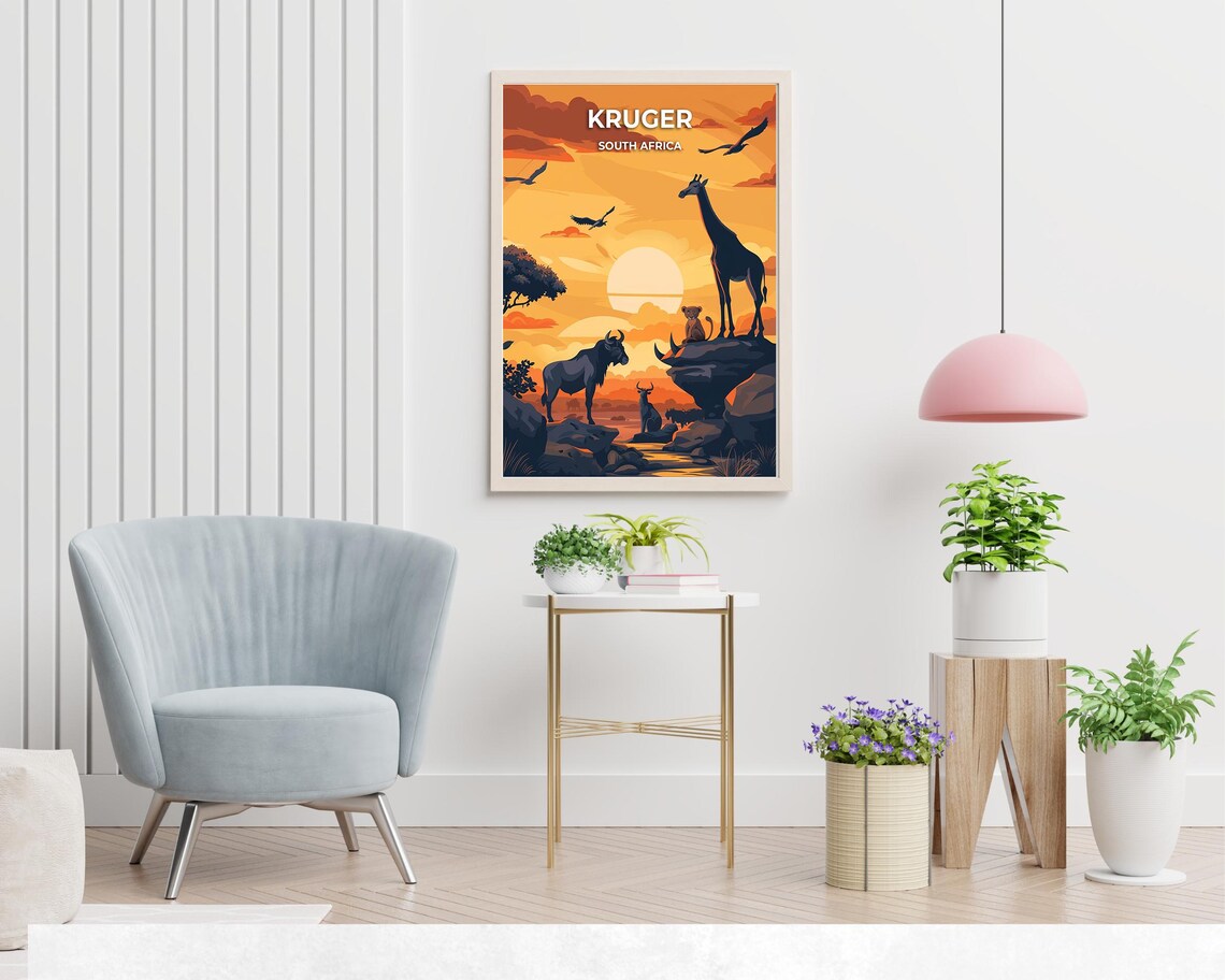 Kruger National Park Sunset Wildlife Safari South Africa Poster - Image 2