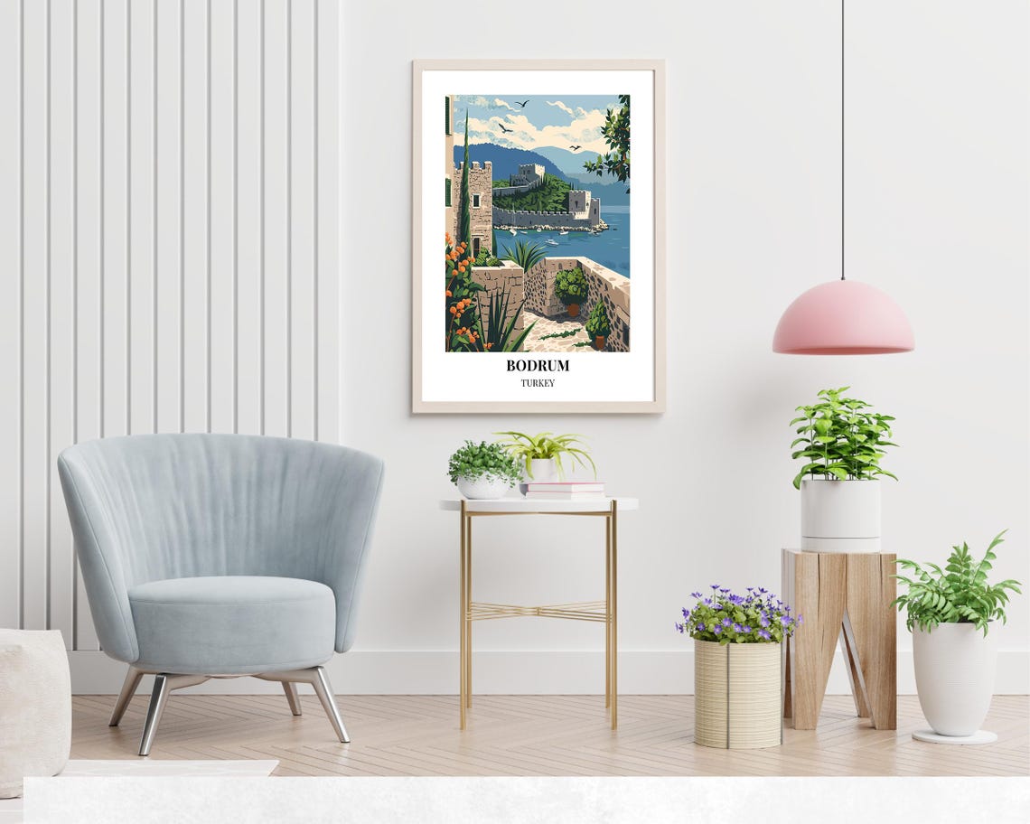 Bodrum Turkey Castle Walls Terrace Overlooking the Bay Poster - Image 2