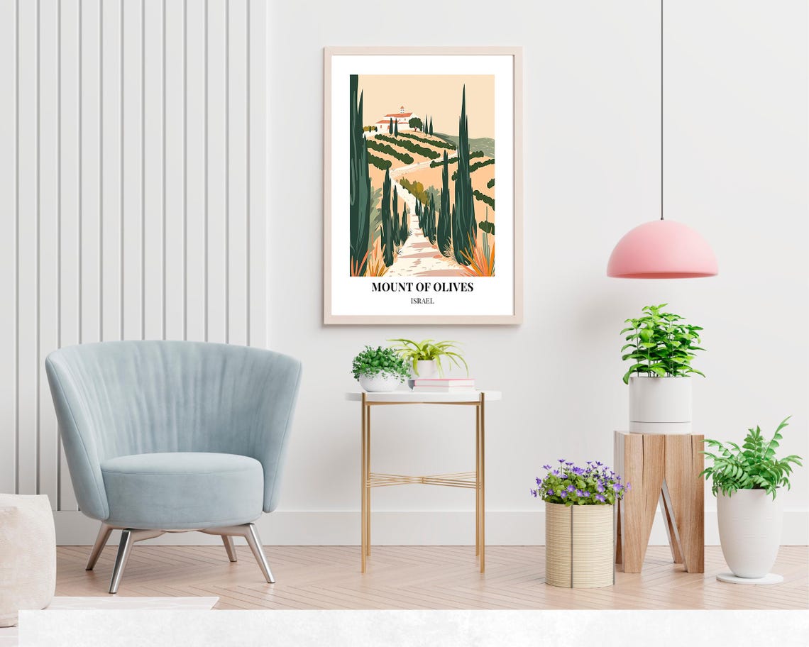 Mount Of Olives Israel Hilltop Church Olive Grove Path Poster - Image 2