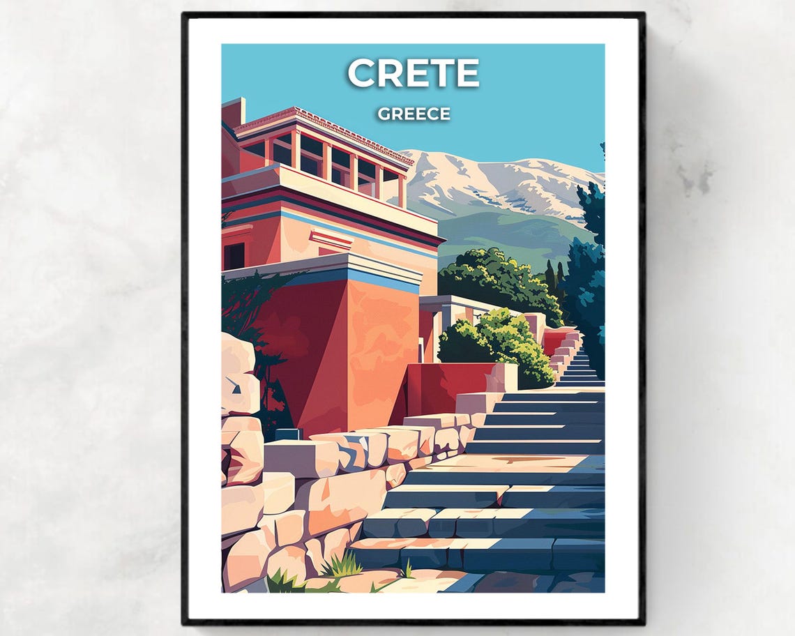 Crete Greece Knossos Palace Ancient Ruins Grand Stone Steps Poster