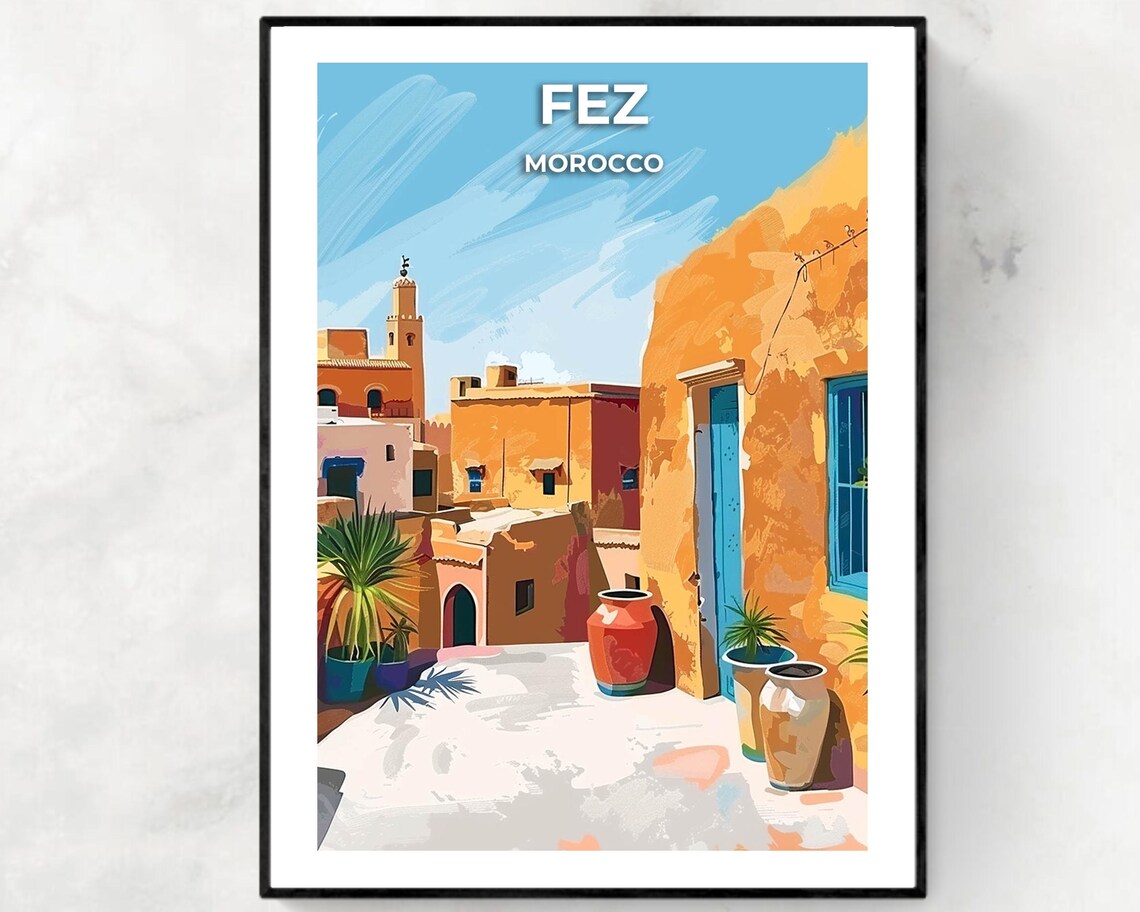 Fez Morocco Travel Wall Art Poster Print
