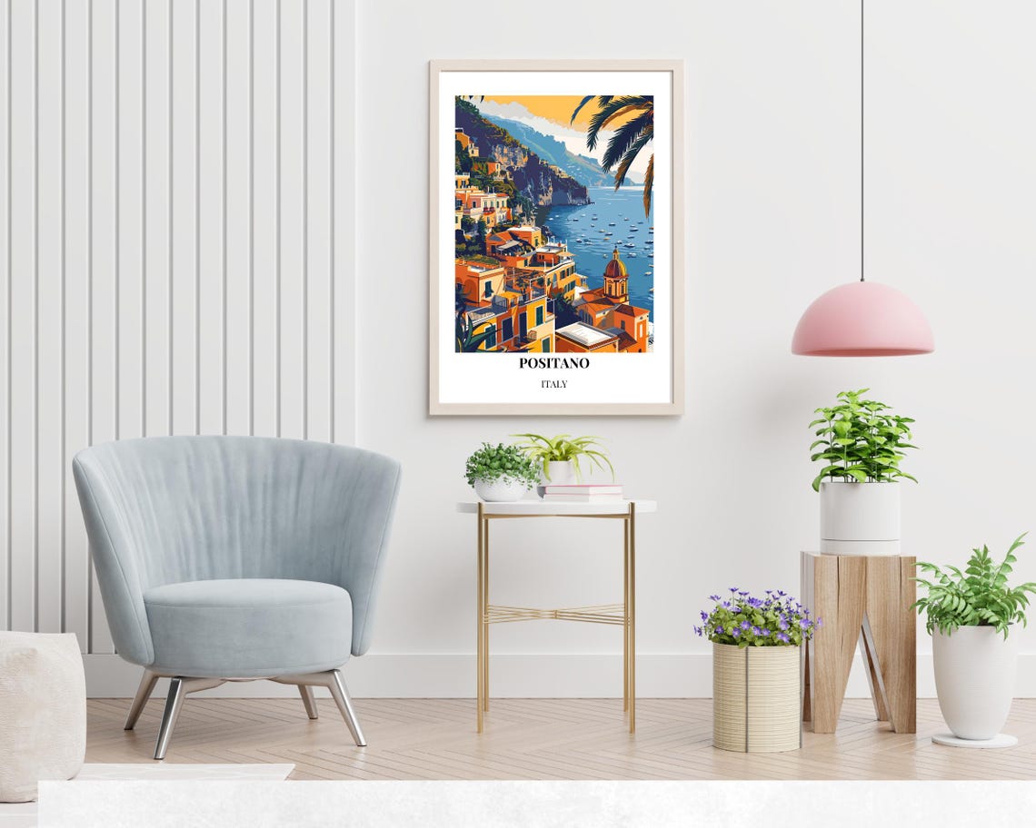 Positano Italy Colorful Cliffside Village Amalfi Coast Poster - Image 2