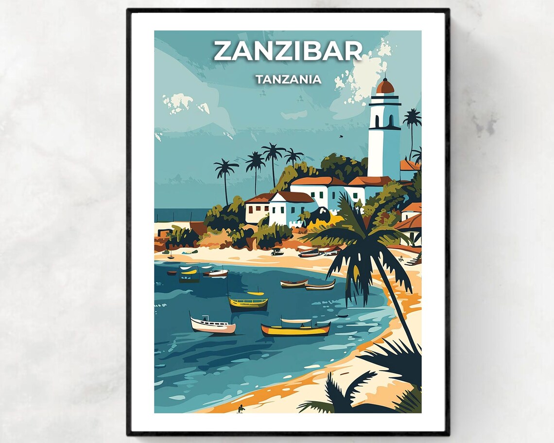 Zanzibar Tanzania Travel Wall Art Poster Print