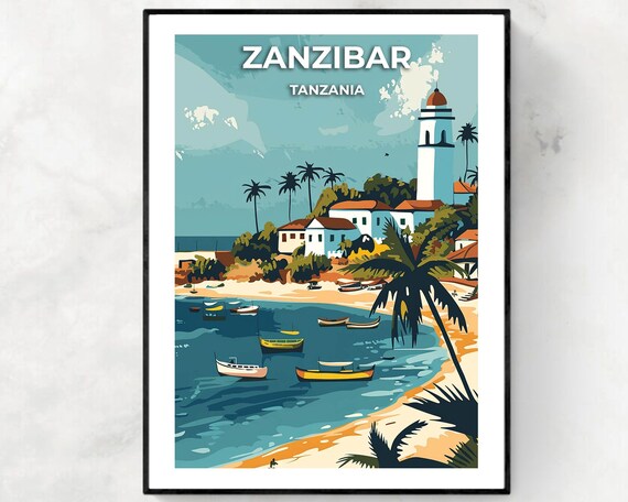 Zanzibar Tanzania Travel Wall Art Poster Print