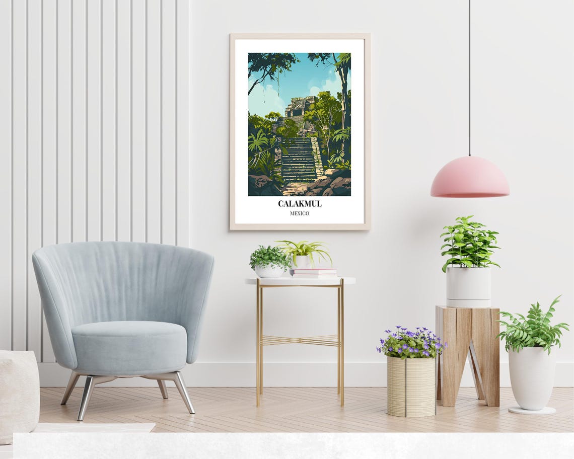 Ancient Calakmul Mayan Pyramid Rising From The Mexican Jungle Poster - Image 2